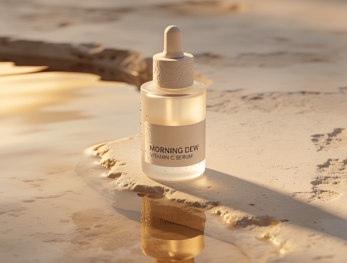 Skincare product advertising layout, Krea 2 Medium output