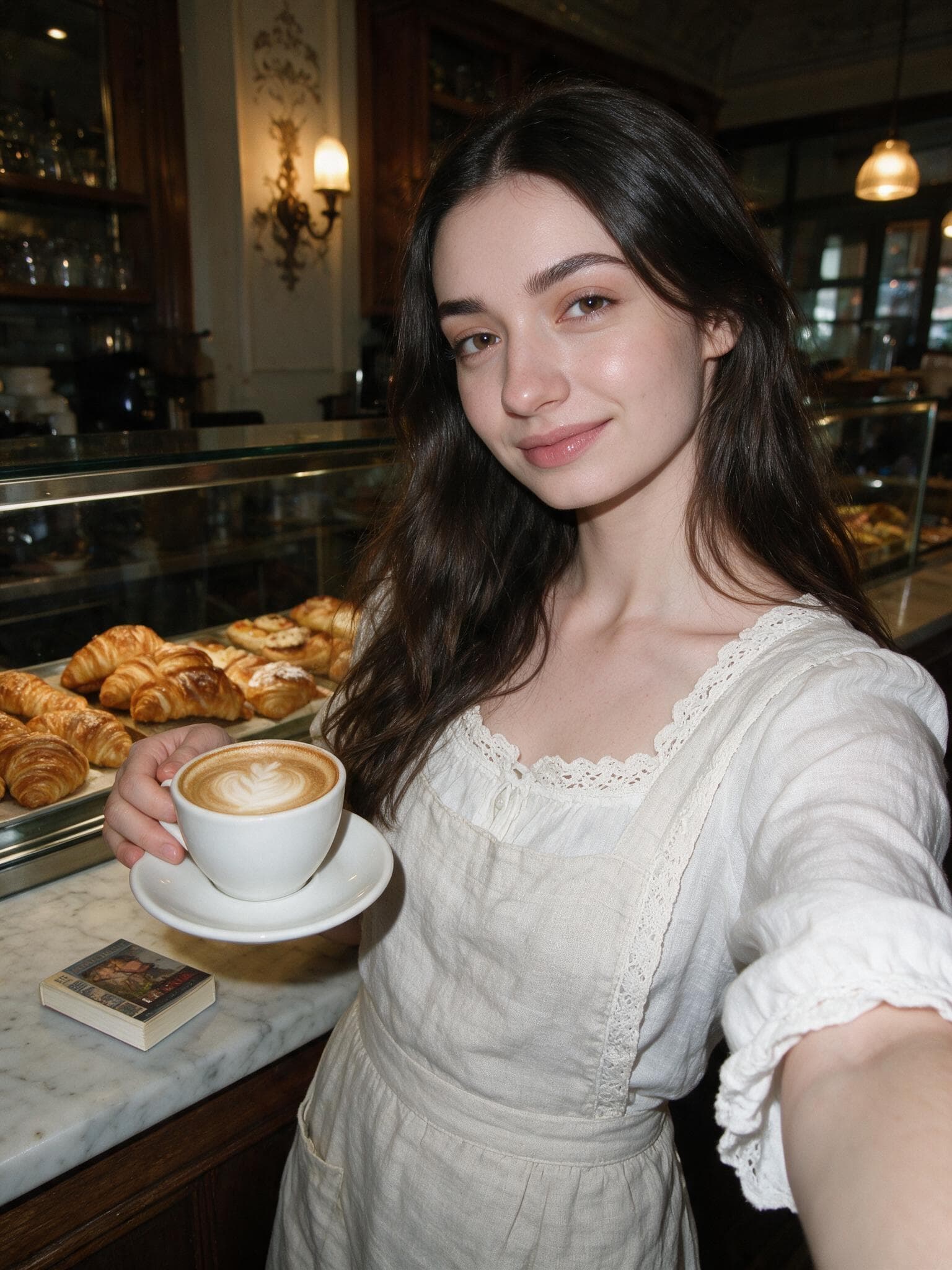 Cafe apron portrait, Seedream V5 Pro output