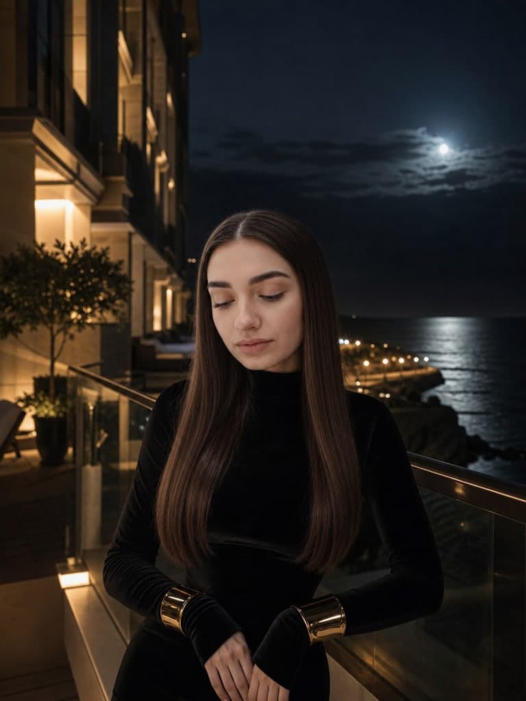 Luxury hotel terrace at night, GPT Image 2 Medium output