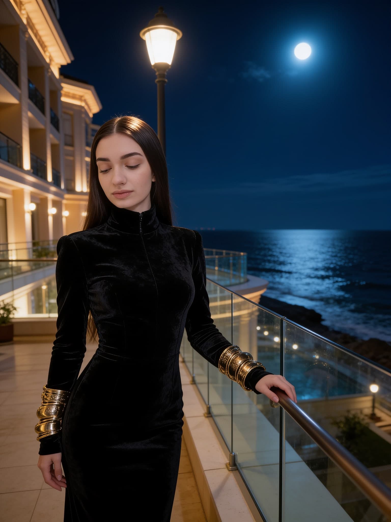 Luxury hotel terrace at night, Seedream 4.5 output