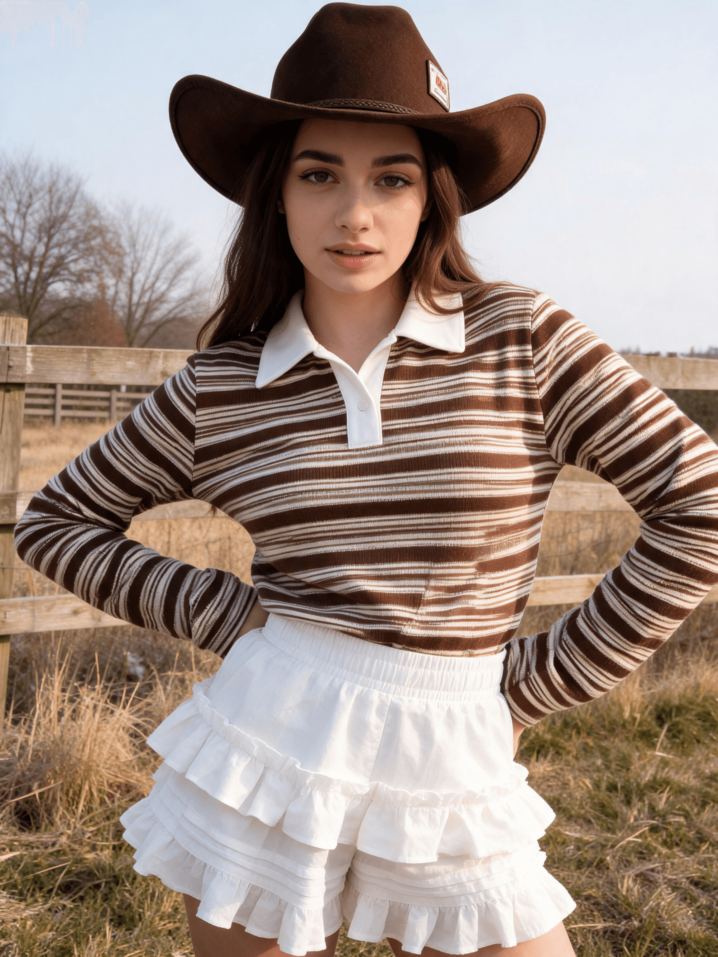 Cowboy hat portrait in a rural field, Seedream V5 Lite output